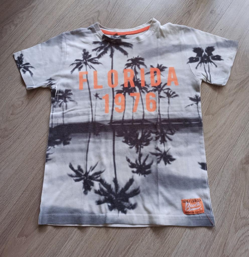 Stoer T-shirt met Florida print - Maat 140/146, Kinderen en Baby's, Kinderkleding | Maat 140, Ophalen of Verzenden, Gebruikt, Onbekend