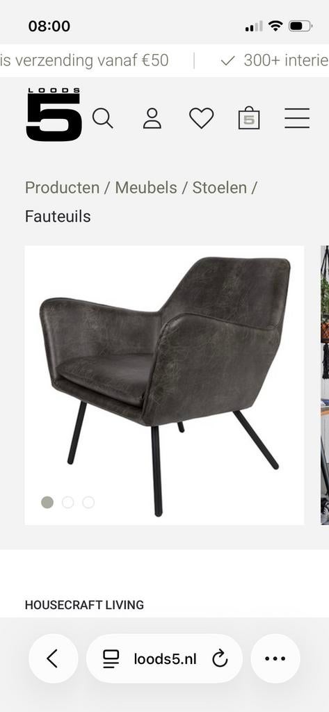 Bruine “leren” stoel, Ophalen, Zo goed als nieuw, Bruin, Eén