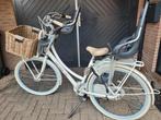 Cortina U4 transportfiets met 2 Qibbel zitjes en rieten mand, 2 zitjes, Gebruikt, Dubbele standaard, 56 cm of meer