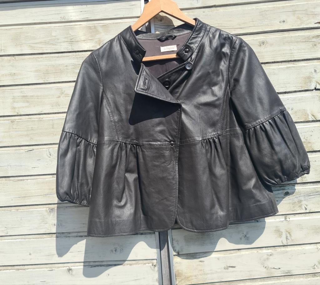 JcSophie lams leren jas bruin maat 38 nieuwstaat, Ophalen of Verzenden, Zo goed als nieuw, Maat 38/40 (M), Bruin