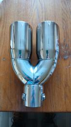 Universele Dubbele Uitlaat Sierstuk - Chroom, Auto-onderdelen, Uitlaatsystemen, Ophalen, Nieuw, Universele onderdelen