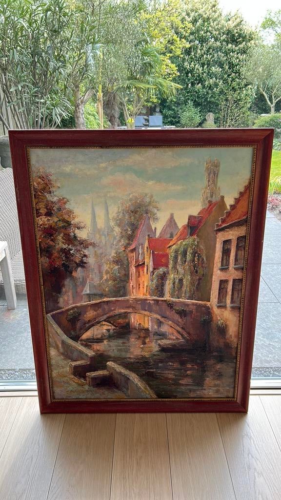 Groot schilderij van brugge, Antiek en Kunst, Kunst | Schilderijen | Klassiek, Ophalen