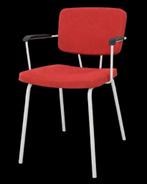 Bridge vergadertafel wit met 6 rode Forza stoelen, Kunststof, Gebruikt, 100 tot 150 cm, 200 cm of meer