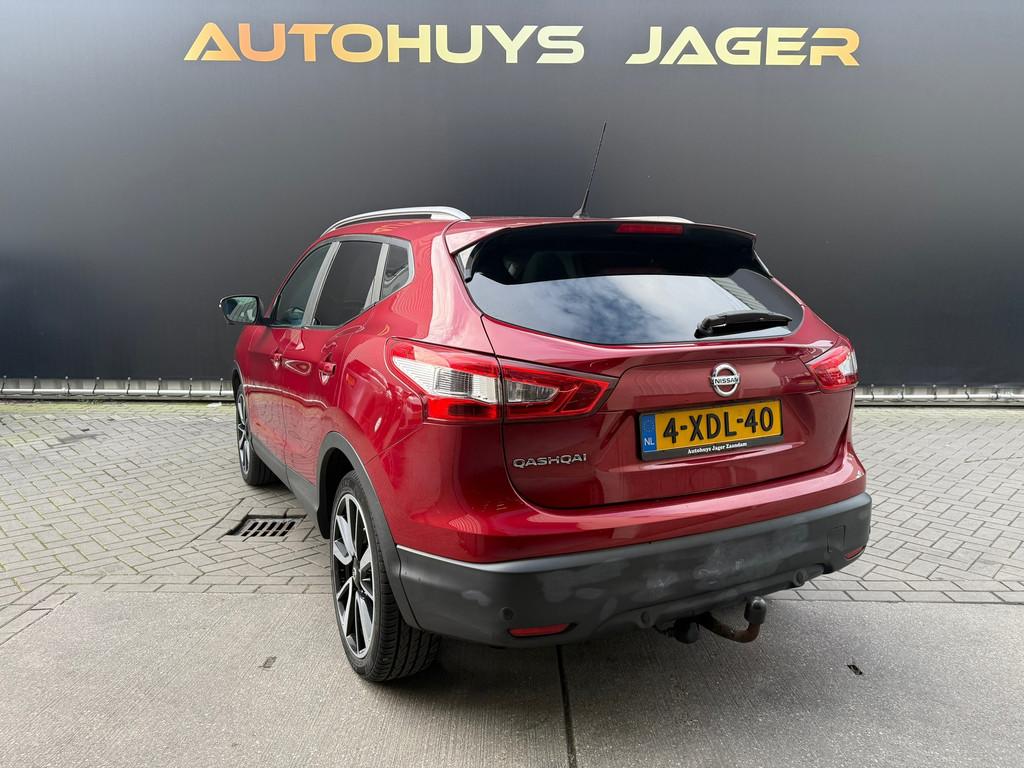 Nissan Qashqai 1.2 Tekna Pano Leer 360 St.Verwarming, Auto's, Nissan, Voorwielaandrijving, Euro 5, Gebruikt, Zwart