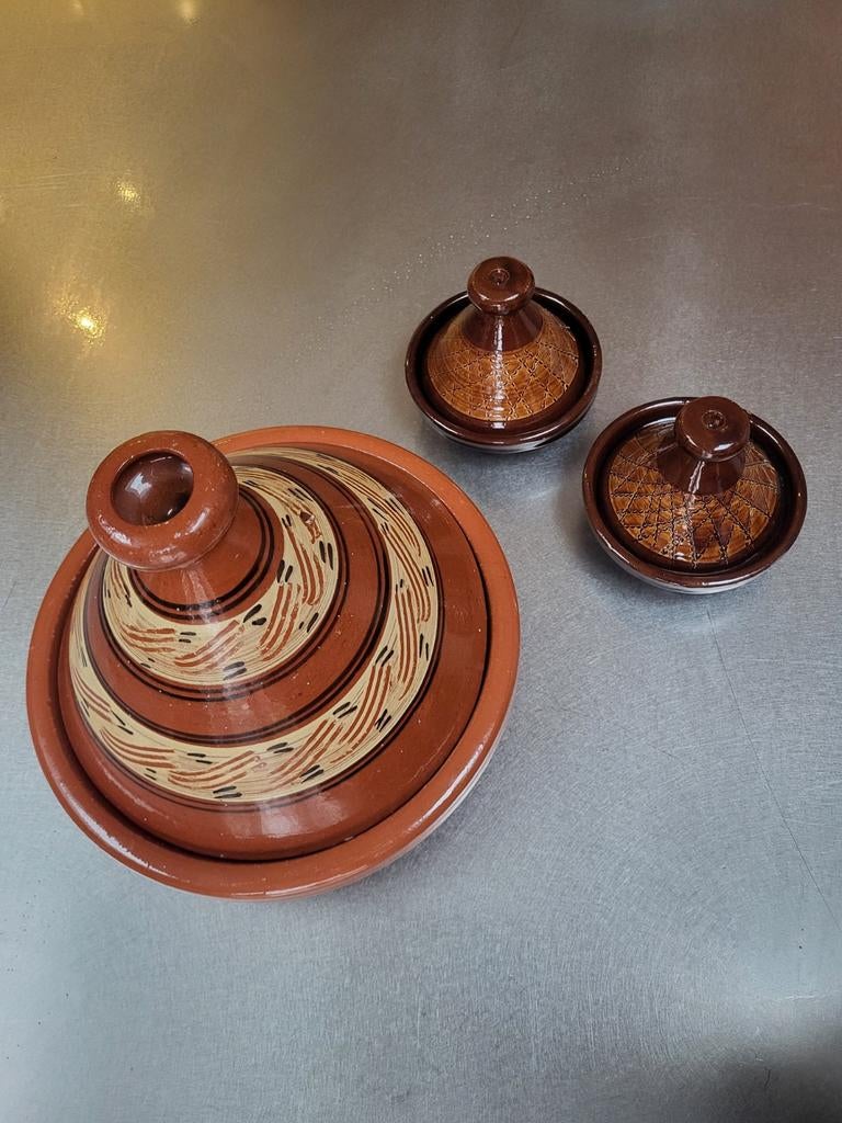 Marokkaanse Tajine Set - Groot en Twee Mini's, Ophalen of Verzenden, Nieuw