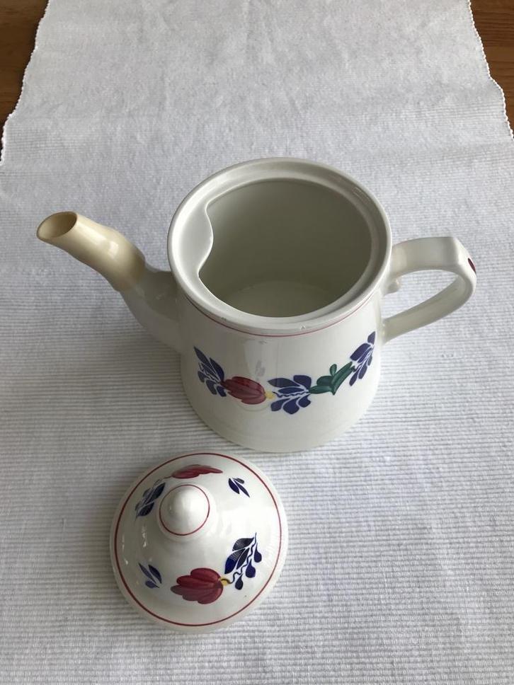 Boerenbont Koffiepot met rechaud en schenktuit., Huis en Inrichting, Keuken | Keukenbenodigdheden, Gebruikt, Ophalen of Verzenden