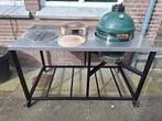 Big Green Egg Kamado met pizzasteen en buitenkeuken, Ophalen of Verzenden, Gebruikt, Houtskool
