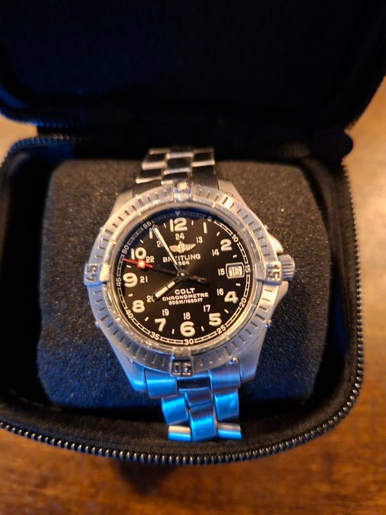 Breitling Chronometre herenhorloge, Ophalen of Verzenden, Gebruikt, Staal, Breitling