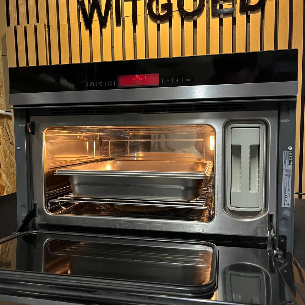 Luxe Siemens stoomoven 38 cm hoog uniek!, Ophalen, Minder dan 45 cm, 60 cm of meer, Oven met grill