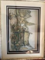 2 ingelijste vintage prints van Anton Pieck, Antiek en Kunst, Kunst | Schilderijen | Klassiek, Ophalen