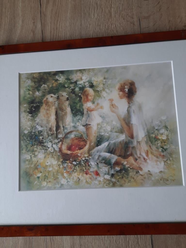 Kunst druk Picnic van Willem Haenraets, Antiek en Kunst, Kunst | Etsen en Gravures, Ophalen