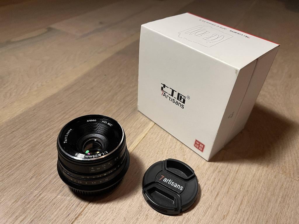 7artisans 25mm F/1.8 MFT zwart, Ophalen of Verzenden, Zo goed als nieuw, Standaardlens