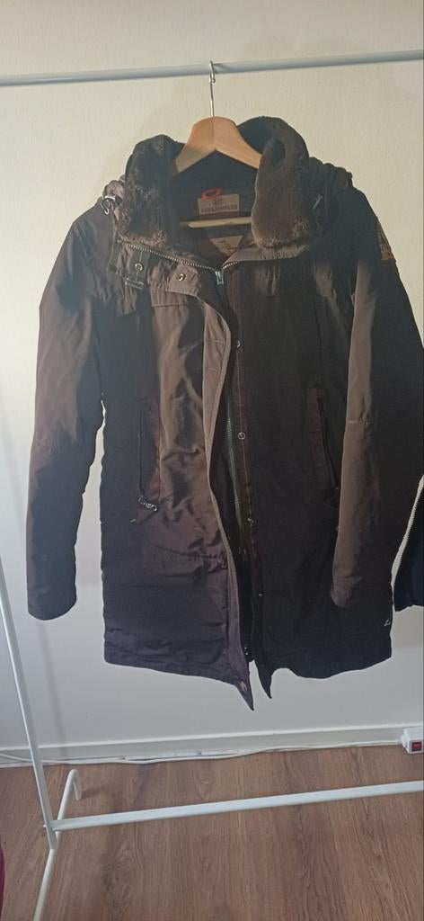 Parajumpers Long Bear jas - Maat L - Bruin/Zwart, Kleding | Dames, Jassen | Winter, Bruin, Maat 42/44 (L), Zo goed als nieuw, Parajumpers