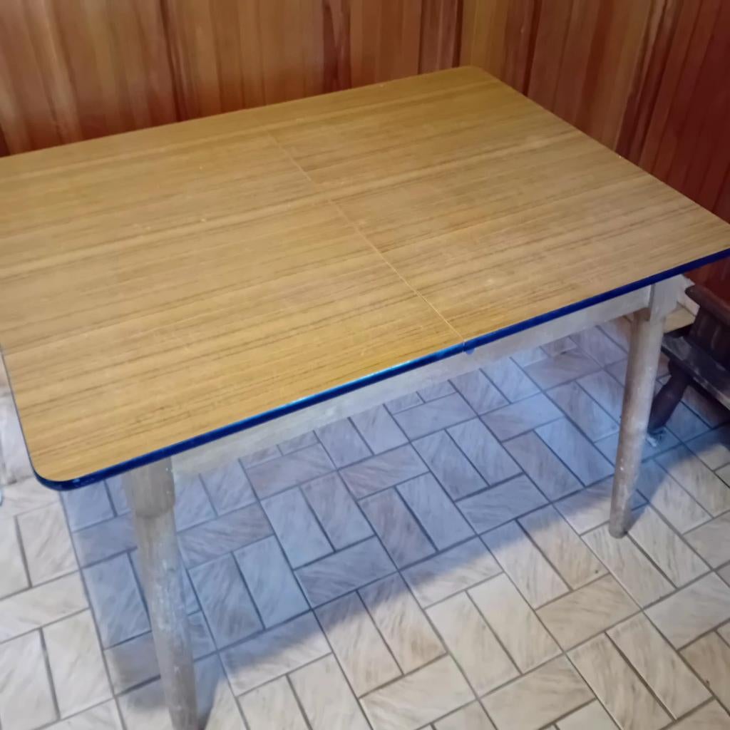 Jaren 60 vintage uittrekbare tafel, Huis en Inrichting, Tafels | Eettafels, Ophalen, Gebruikt, Rechthoekig, 50 tot 100 cm