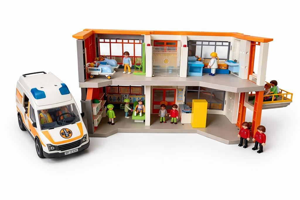 Playmobil ziekenhuis met ambulance, Ophalen of Verzenden, Gebruikt, Los playmobil