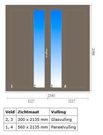Openslaande garagedeur Br. 2340 x H. 2388, Ophalen of Verzenden, Glas, 120 cm of meer, 215 cm of meer