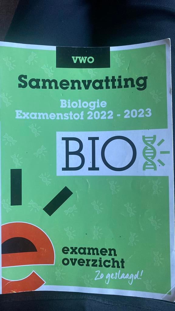 ExamenOverzicht - Samenvatting Examenstof Biologie VWO, Ophalen of Verzenden, Nederlands, Overige niveaus, ExamenOverzicht
