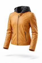 Gipsy okergeel leren jack met afritsbare hoody - Maat XL, Ophalen of Verzenden, Gedragen, Maat 46/48 (XL) of groter, Geel