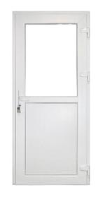 Kunststof 1/2-glas Buitendeur | 98 X 215 Cm | Wit RAL 9016 |, Niet ingevuld, Kunststof, 80 tot 100 cm, 215 cm of meer