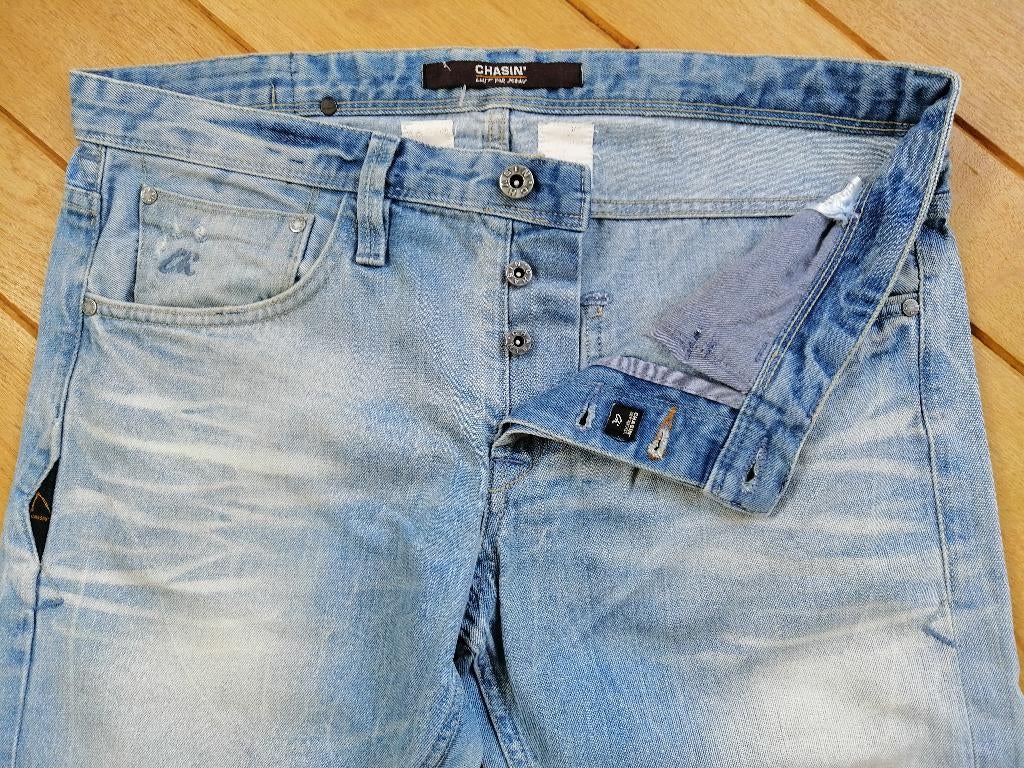 CHASIN' spijkerbroek EGO Mountain maat 33 x 30, Kleding | Heren, Spijkerbroeken en Jeans, Chasin, Blauw, Ophalen of Verzenden