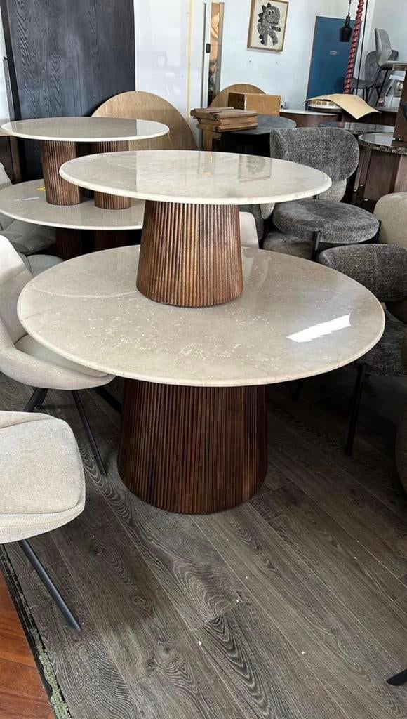 Diverse Eleonora (Marmer) tafels Beschikbaar, Huis en Inrichting, Ophalen of Verzenden, Nieuw, Rond, 100 tot 150 cm