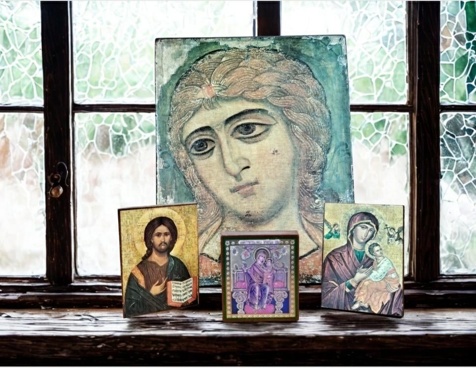 Set van 4 Orthodoxe Christelijke Iconen - Eind 20e Eeuw, Verzenden
