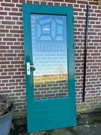 Hardhouten achterdeur 82,5x201cm., Doe-het-zelf en Verbouw, Deuren en Horren, Ophalen, 80 tot 100 cm, 200 tot 215 cm, Glas