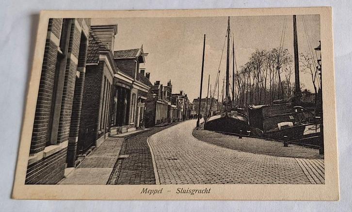 Ansichtkaart Meppel - Sluisgracht (Gelopen, 1929), Verzamelen, Ansichtkaarten | Nederland, Gelopen, Drenthe, Ophalen of Verzenden