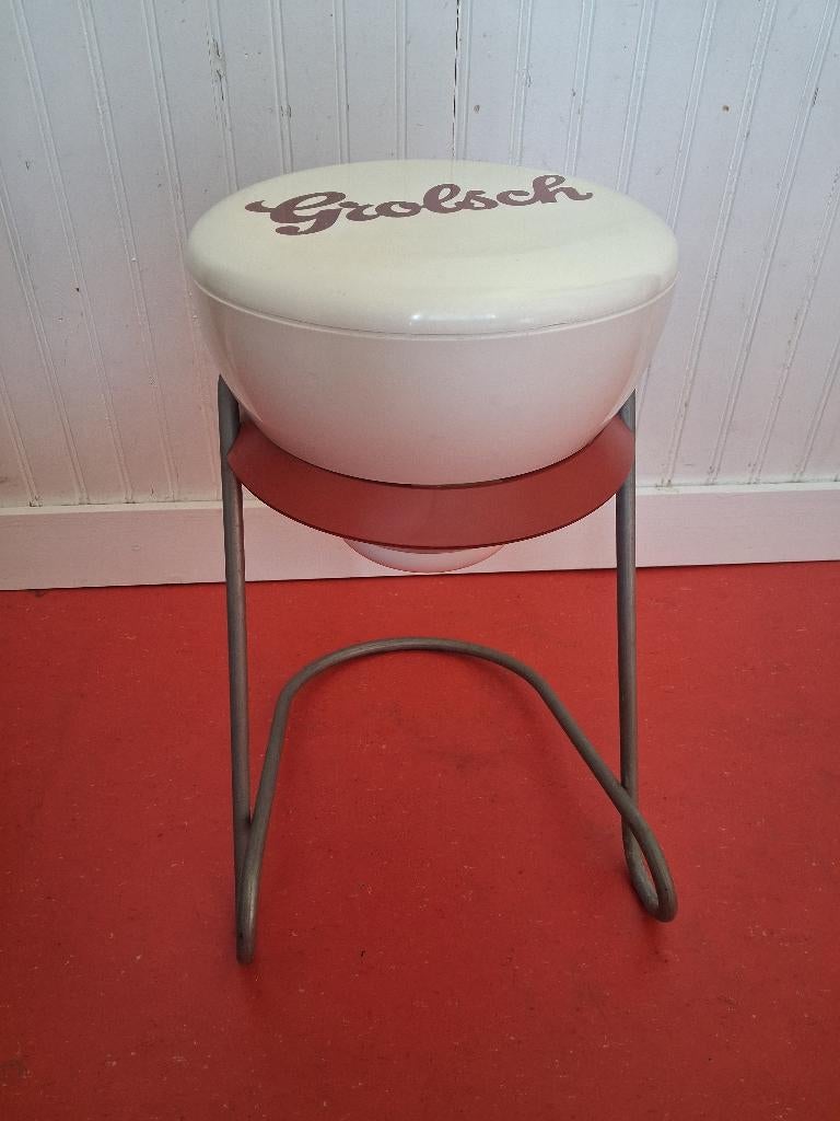 Grolsch beugeltafel, Huis en Inrichting, Minder dan 45 cm, Gebruikt, Jaren 90, Rond