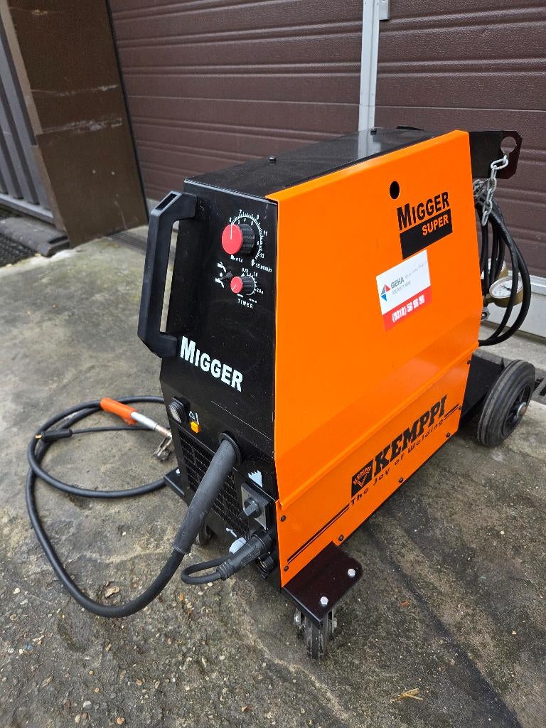 Lasapparaat Kemppi Migger 170 Ampere Net stroom 220Volt !!, Ophalen, Gebruikt, 150 tot 250 ampère, Co2