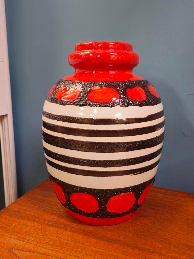 Zeldzame West Germany Scheurich Vloervaas  Rood, Antiek en Kunst, Antiek | Vazen, Ophalen