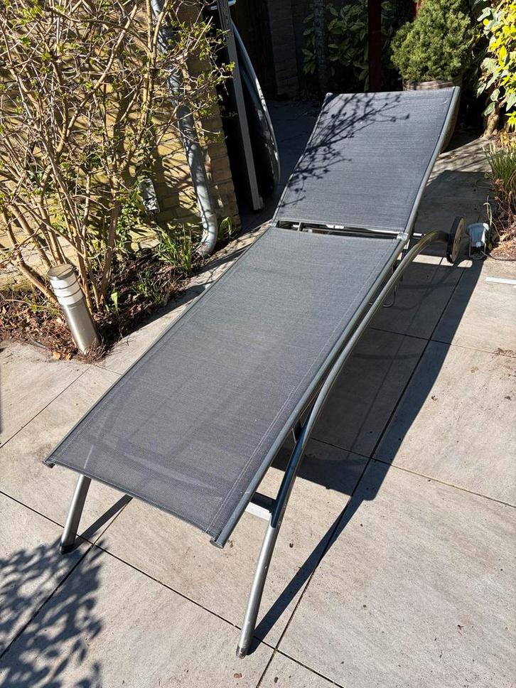 Verstelbare ligstoel, Tuin en Terras, Ligbedden, Gebruikt, Aluminium, Verstelbaar, Ophalen of Verzenden