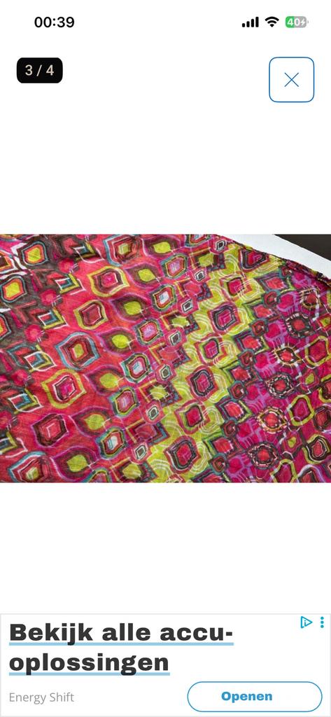 Sjaal boho stijl roze limegroen, Kleding | Dames, Mutsen, Sjaals en Handschoenen, Ophalen of Verzenden, Zo goed als nieuw, Maat 42/44 (L)