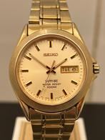 Seiko V743-8850 Sapphire Goudkleurig 35mm, Gebruikt, Staal, Polshorloge, Ophalen of Verzenden