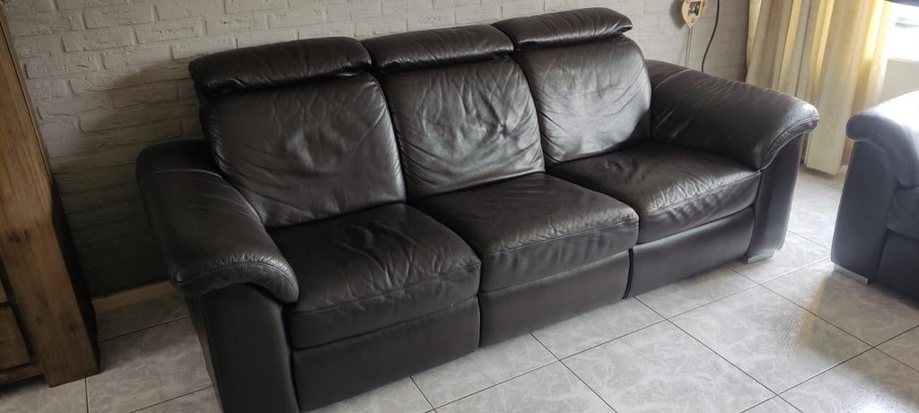 Goossens 2 en 3 zits bank met electrische relax functie, Ophalen, Gebruikt
