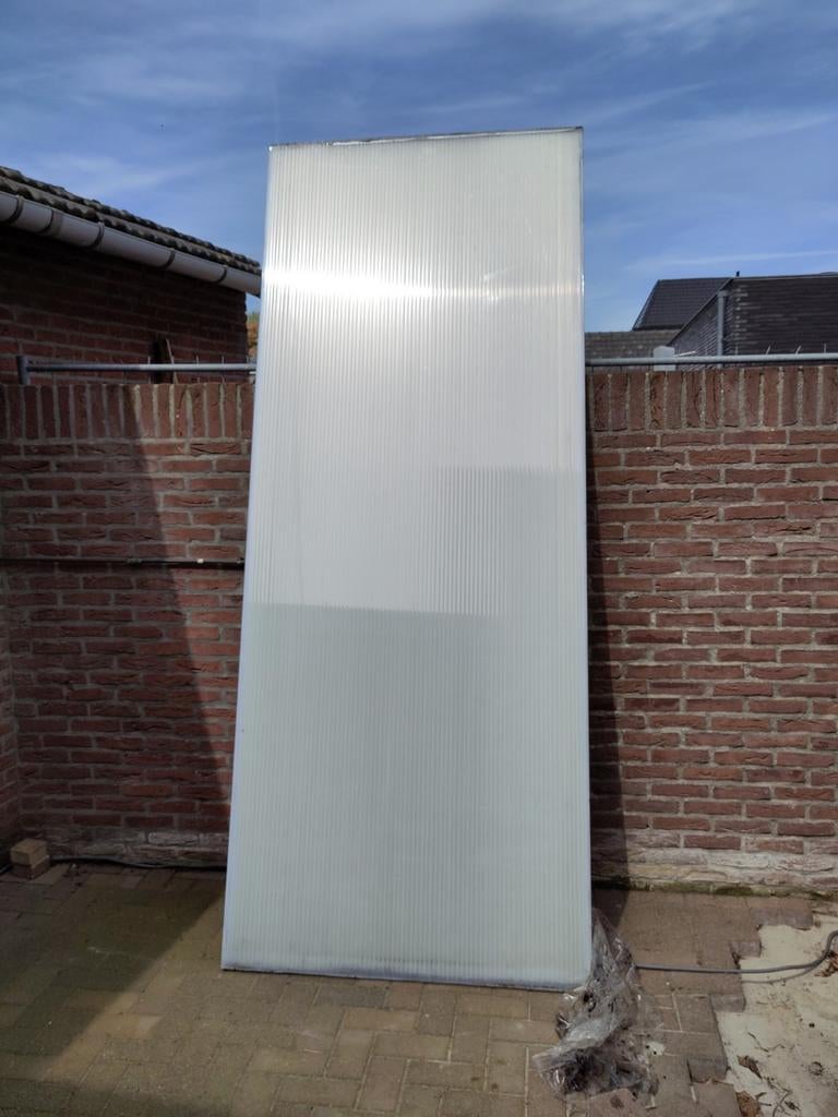 4x Grote polycarbonaat plaat, lichtdoorlatend, Doe-het-zelf en Verbouw, Platen en Panelen, Ophalen, Gebruikt, Overige materialen