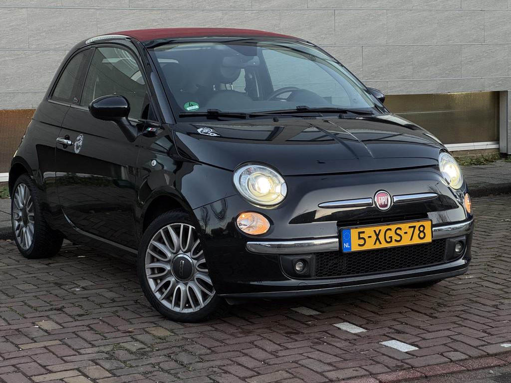 Fiat 500C 0.9 TwinAir Turbo Cult TOPSTAAT! AIRCO | CARPLAY |, Auto's, Gebruikt, Cabriolet, Zwart, Bedrijf