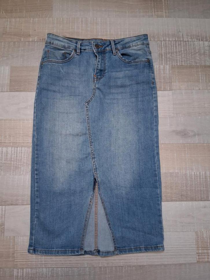 Lange jeansrok / spijkerrok, Kleding | Dames, Rokken, Zo goed als nieuw, Maat 36 (S), Blauw, Onder de knie, Ophalen of Verzenden