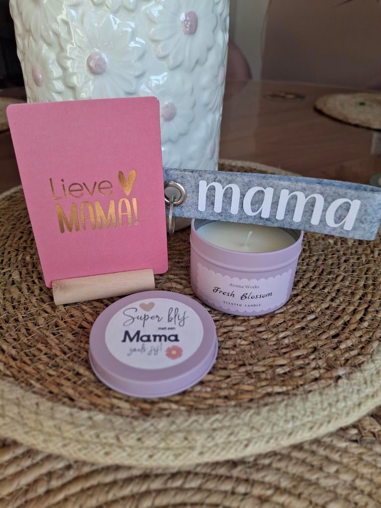Setje mama kaars en sleutelhanger, Overige kleuren, Nieuw, Ophalen of Verzenden, Metaal