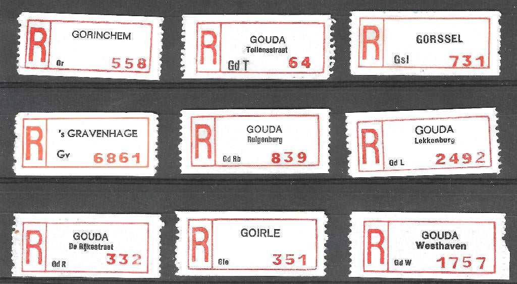 Nederland Aantekenstrookjes - 18, Postzegels en Munten, Postzegels | Nederland, Ophalen of Verzenden, Na 1940