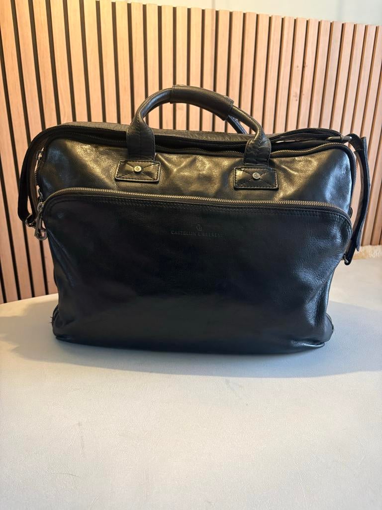 Castelijn & Beerens tas zwart leer, Ophalen of Verzenden, Gebruikt