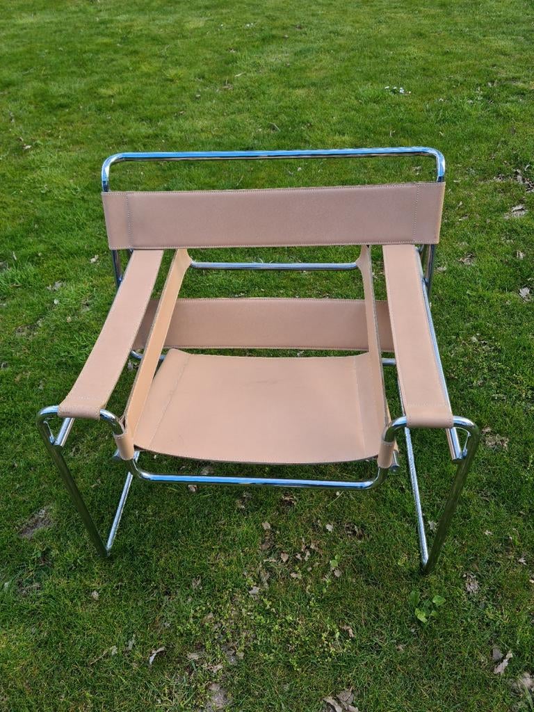Vintage Bauhaus Stijl Fauteuil - Marcel Breuer Wassily, Ophalen, Gebruikt, Bruin, Eén