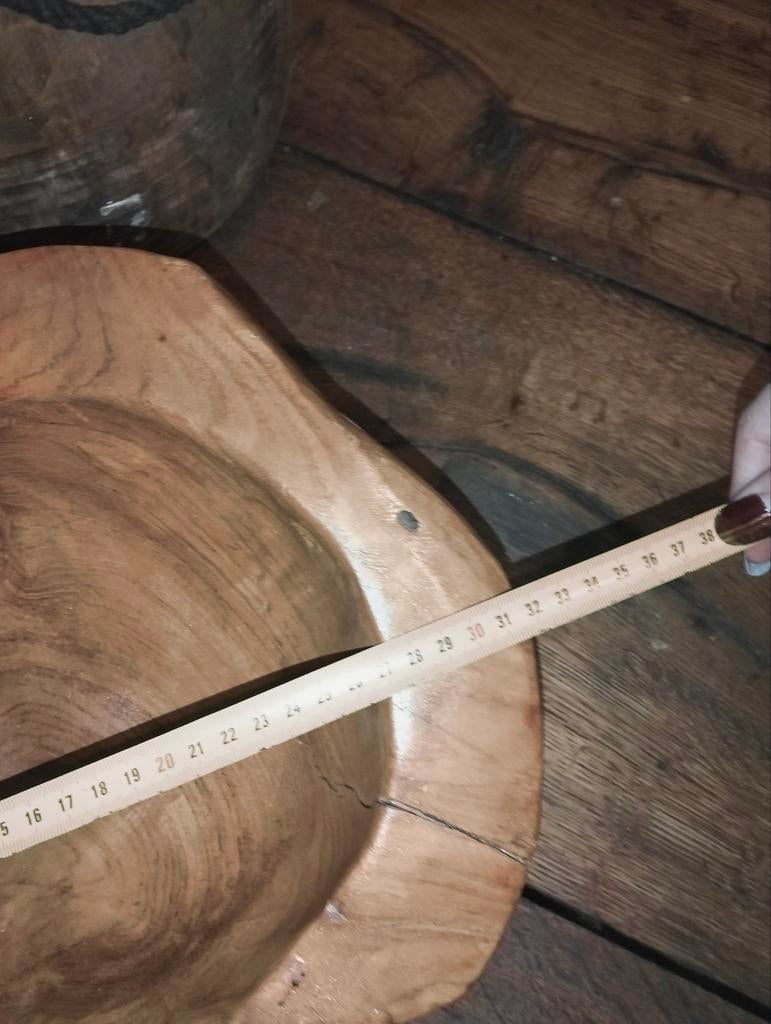 Mooie brocante houten zware schaal ., Antiek en Kunst, Ophalen of Verzenden