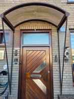 Merbau hardhouten voordeur met beslag en 2 sloten, Ophalen, Gebruikt, 80 tot 100 cm, Buitendeur