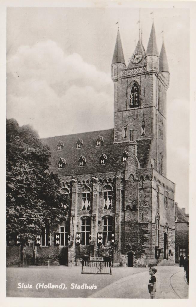 SLUIS Stadhuis, Verzenden, 1940 tot 1960, Gelopen, Zeeland