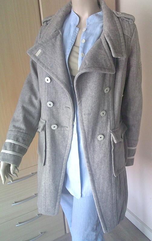 GAASTRA lange 65% wollen grijze jas navy style maat XL, Kleding | Dames, Jassen | Winter, Gaastra, Verzenden, Maat 46/48 (XL) of groter