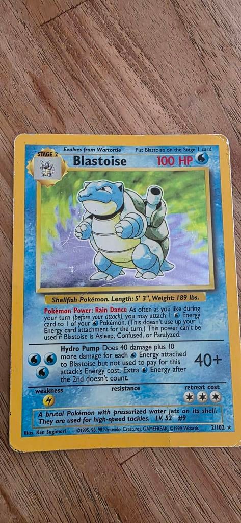 Blastoise Pokémon kaart, Ophalen of Verzenden, Gebruikt