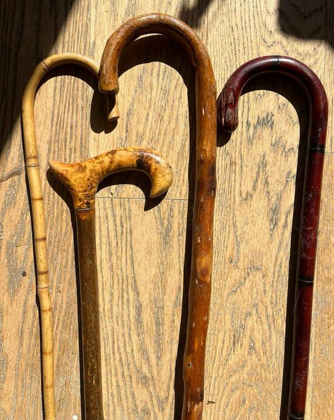 Vintage houten wandelstokken, Ophalen of Verzenden