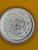 10oz Lunar 1 year of the dragon 2000 - BU .999 zilver munt, Postzegels en Munten, Edelmetalen en Baren, Ophalen of Verzenden, Zilver