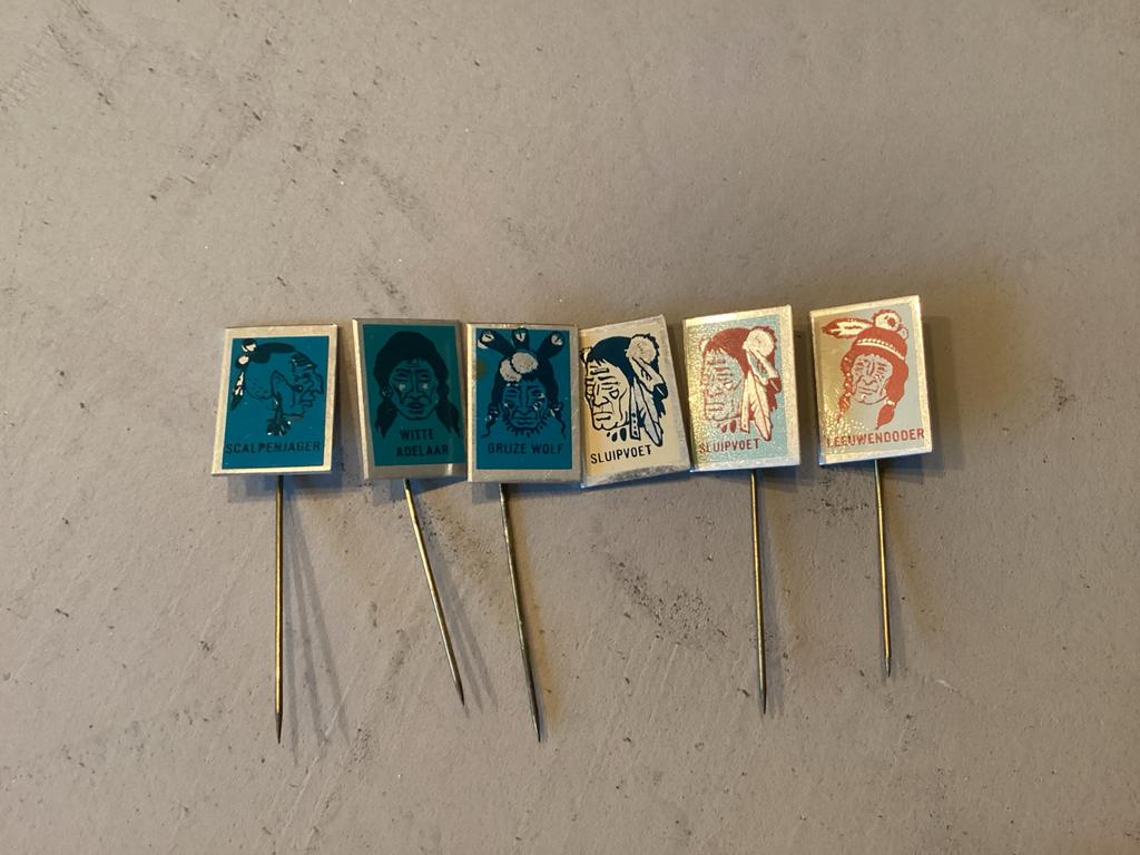 Vintage Indianen Spelden Set - Scalpenjager, Witte Adelaar, Ophalen, Gebruikt
